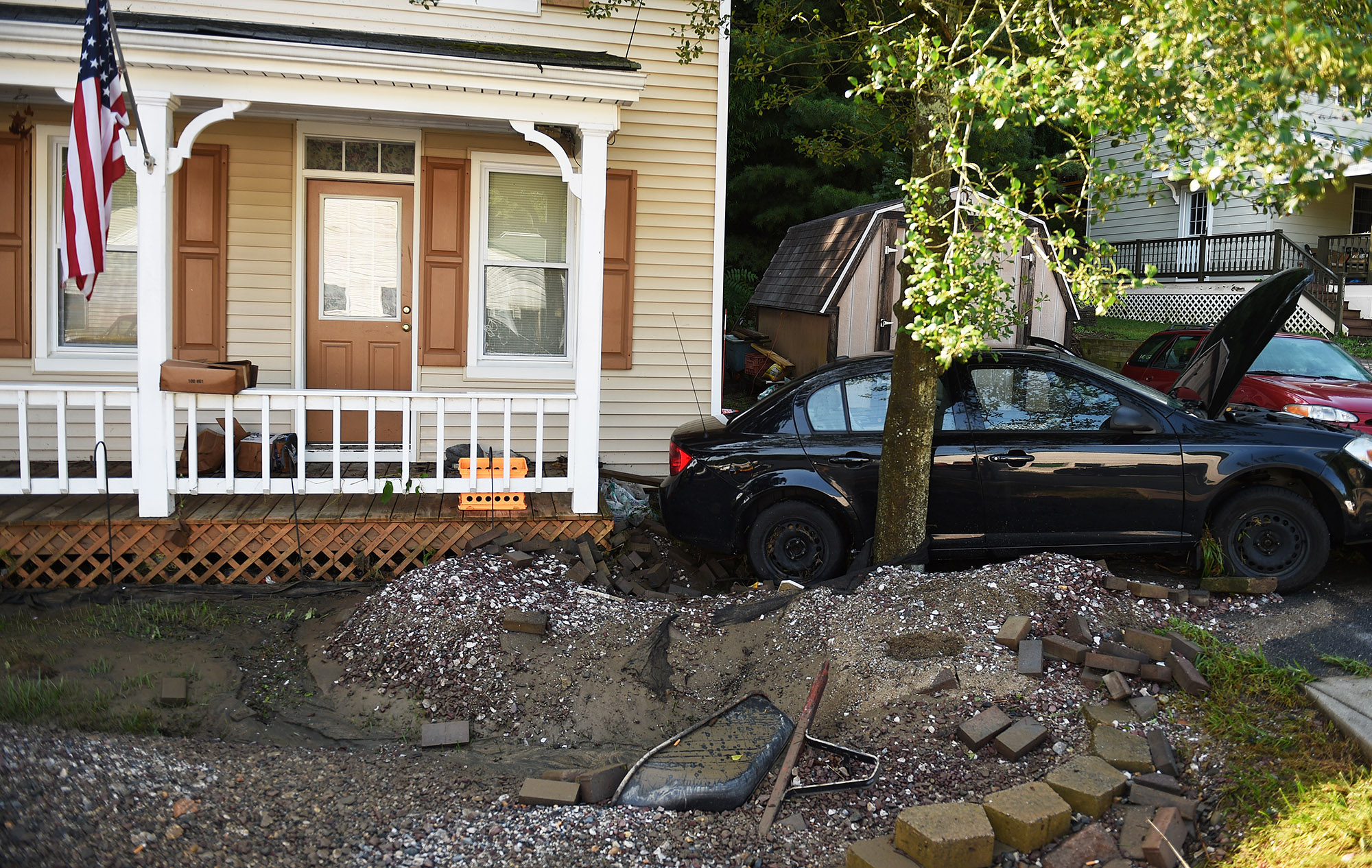 ELLICOTT CITY, MD - JULY 31: Destruction caused by a flash flo