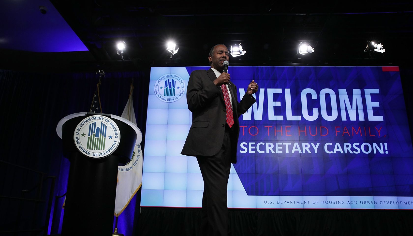 Ben Carson Addresses Housing And Urban Development Department Employees