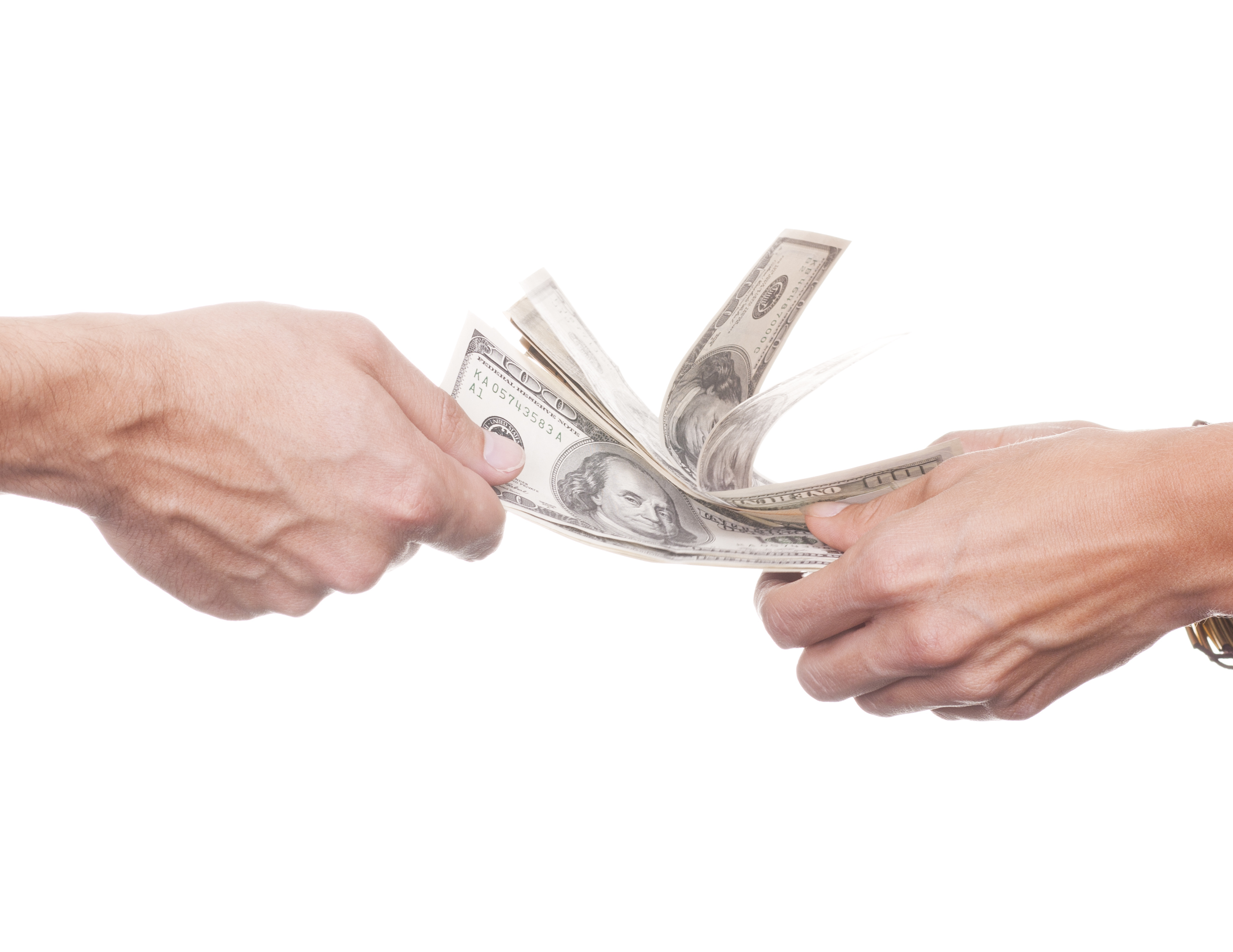 Us money in the hands.