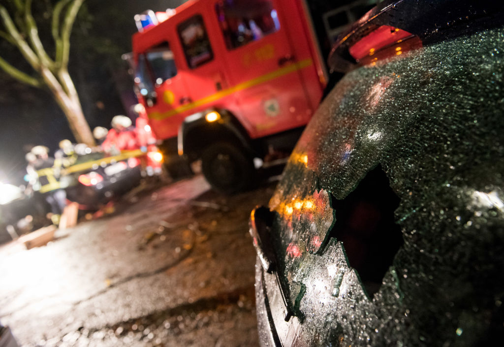 Traffic accident after car race in Hamburg-Horn