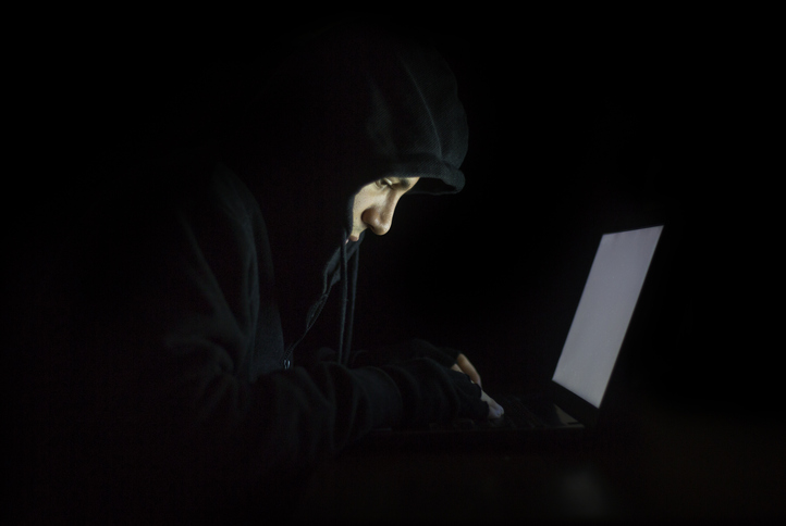 Hacker attacking internet