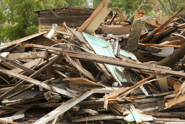 Demolished Building, Pile of Rubble, Natural Disaster