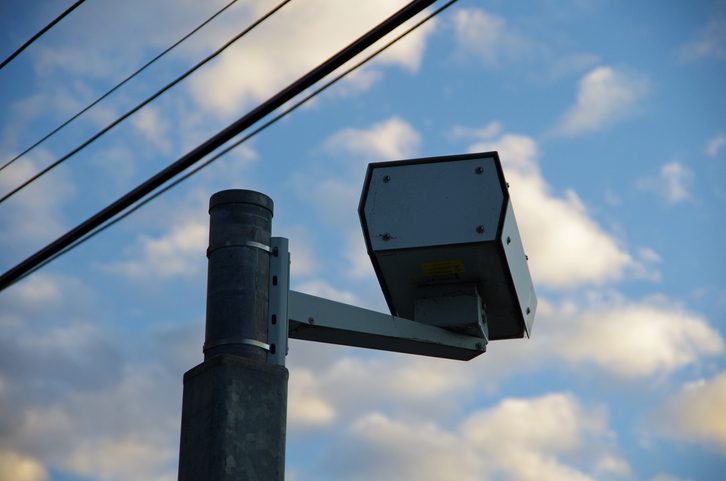 Speed camera on a highway