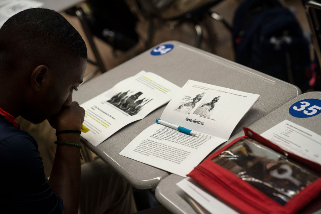 BALTIMORE MD - SEPTEMBER 28, 2022 Joshua Titer looks over his c